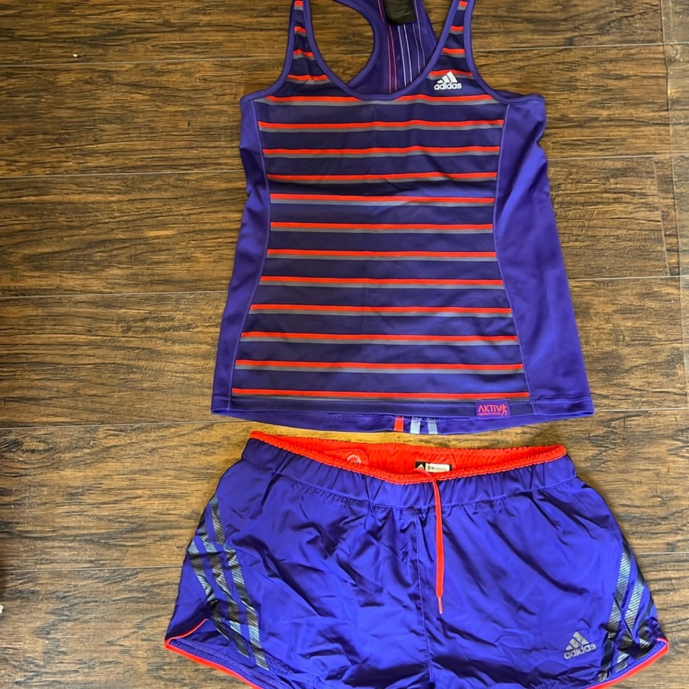 Two-piece Adidas purple short set